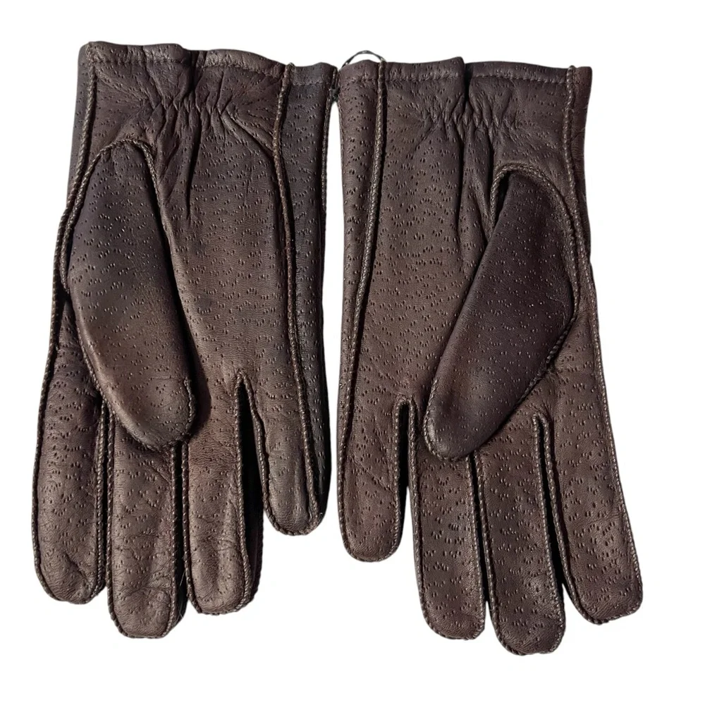 Vintage Benton - Womens Leather Gloves Sherpa Lined Sz SM